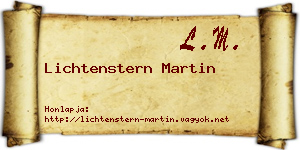 Lichtenstern Martin névjegykártya
